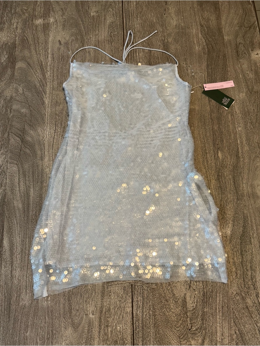 wild fable Light Blue Sequin Cross Back Mini Dress